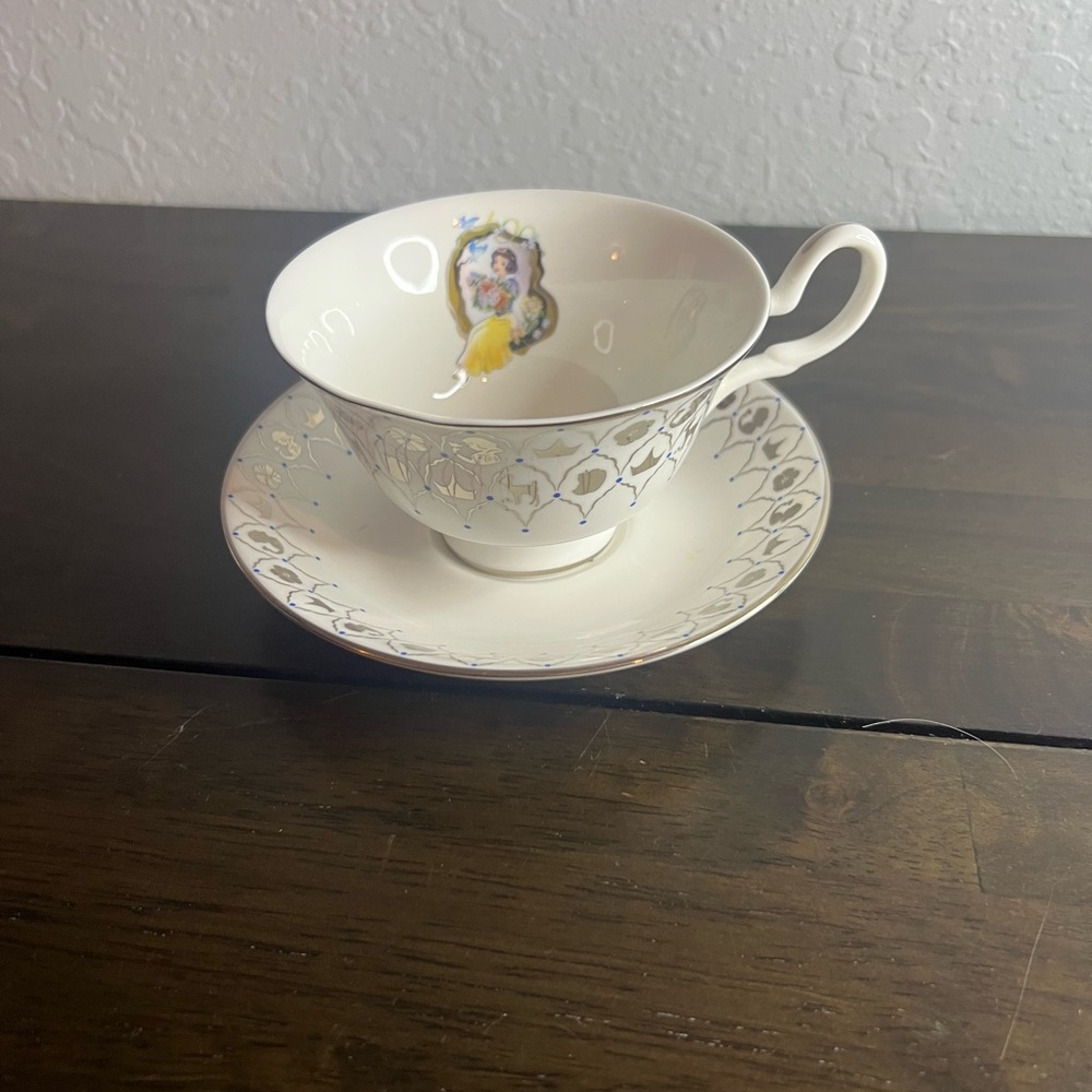 Disney Cream and Gold Tea Cup and Saucer Set